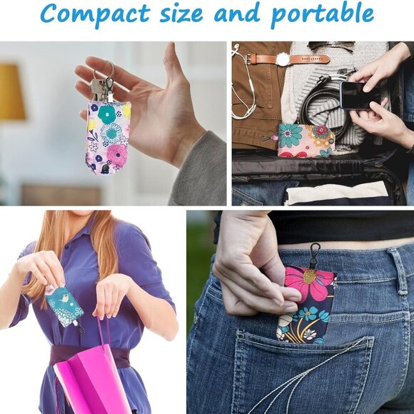 6 pcs Reusable Foldable Grocery Shopping Bags with Flower Patterns, Waterproof, - Picture 6 of 7